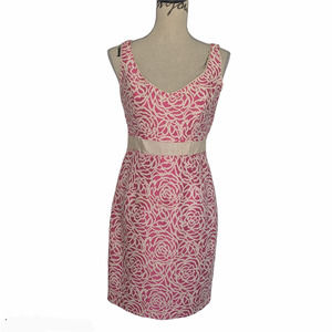Maggy London Floral Print Sheath Dress Pink 4